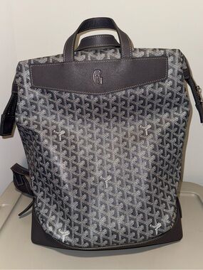 Goyard Black and Gray Chevron Print Backpack